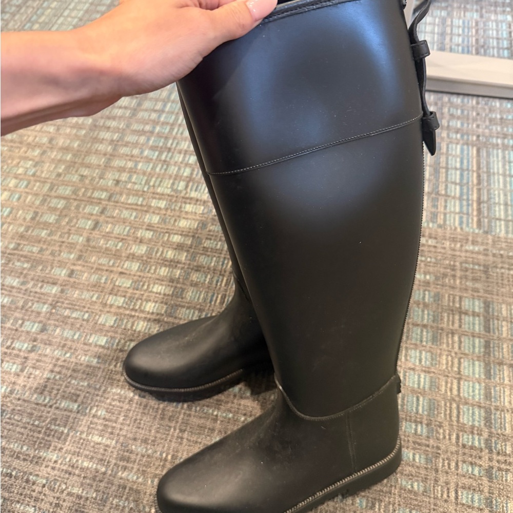Burberry Black Tall Rain Boots